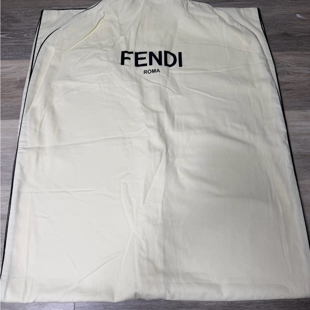Fendi Cream Garment Cover with Black Trim
